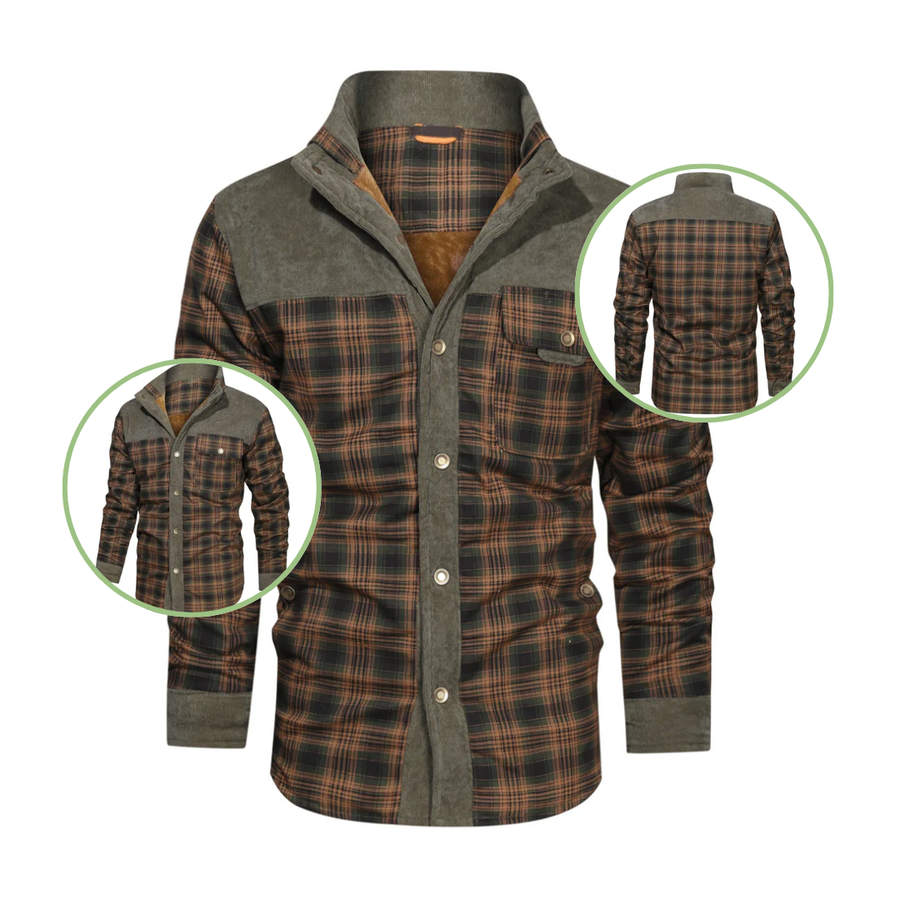 Men's Checked Wool-Blend Coat for Casual Cold-Weather Wear - product view 5 | Buffalo Gears