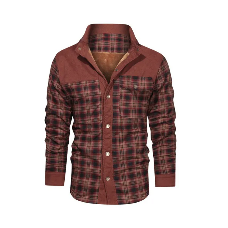 Men's Checked Wool-Blend Coat for Casual Cold-Weather Wear - product view 6 | Buffalo Gears