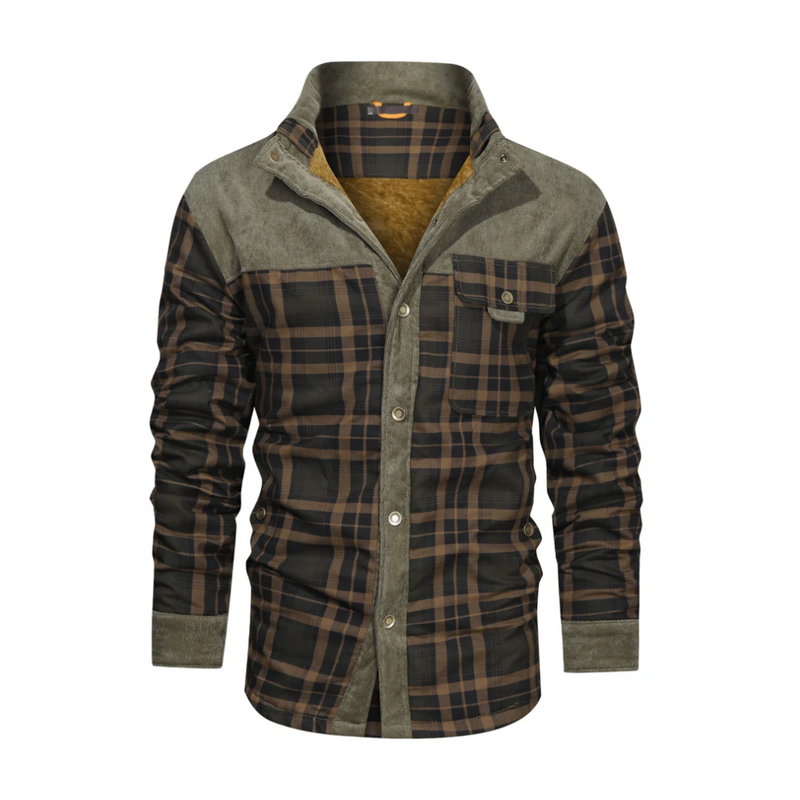 Men's Checked Wool-Blend Coat for Casual Cold-Weather Wear - product view 7 | Buffalo Gears