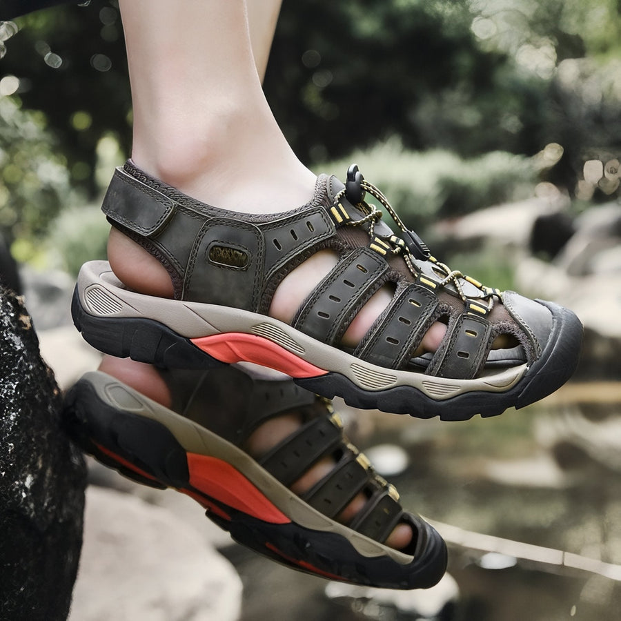 Men's Closed-Toe Leather Trail Sandals for Summer Hikes - product view 12 | Buffalo Gears