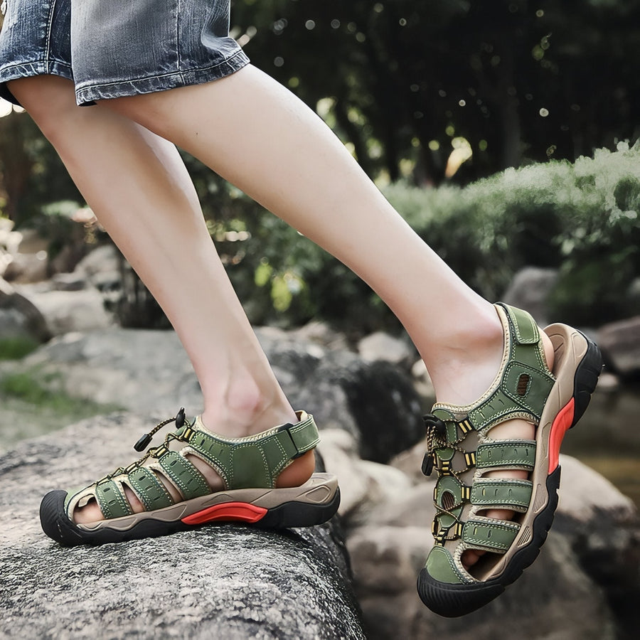 Men's Closed-Toe Leather Trail Sandals for Summer Hikes - product view 13 | Buffalo Gears