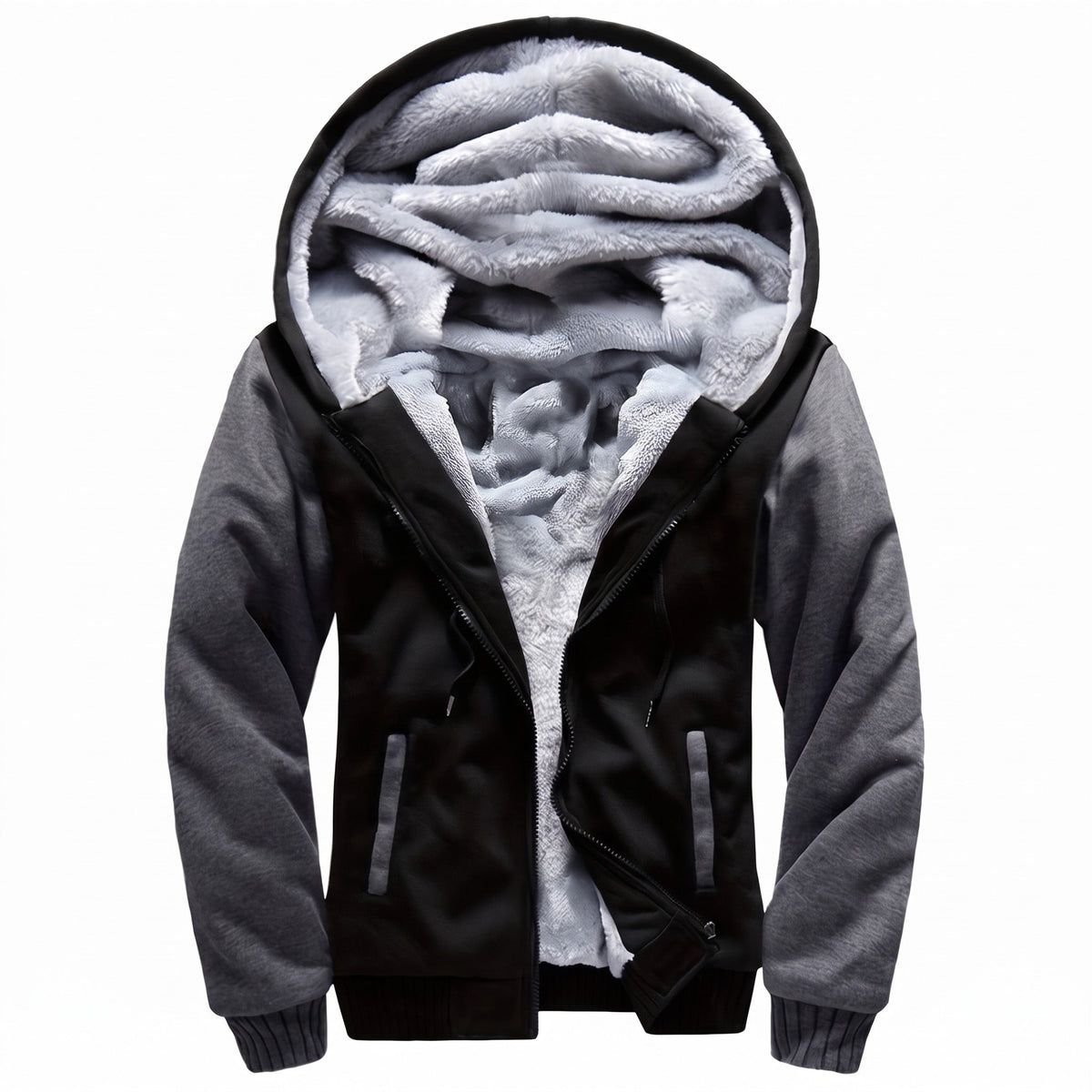 Men's Colour Block Fleece Jacket with Built In Hood - product view 1 | Buffalo Gears