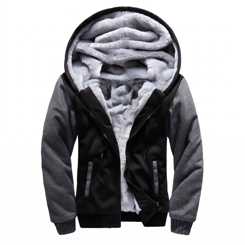 Men's Colour Block Fleece Jacket with Built In Hood - product view 6 | Buffalo Gears