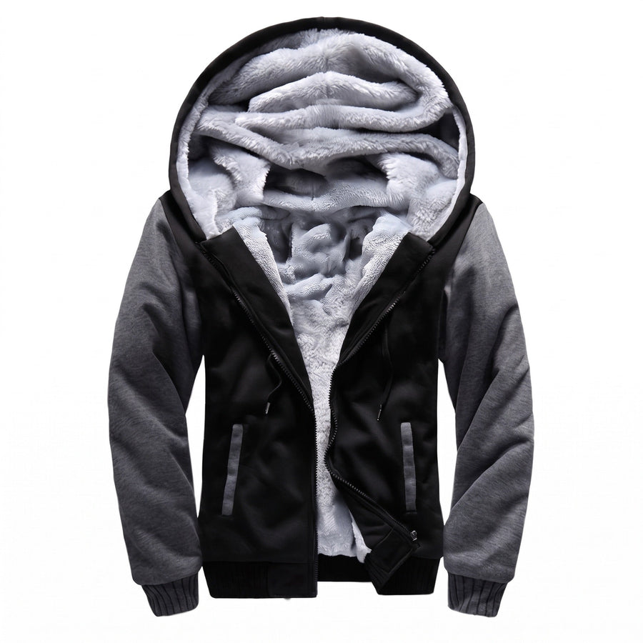 Men's Colour Block Fleece Jacket with Built In Hood - product view 6 | Buffalo Gears
