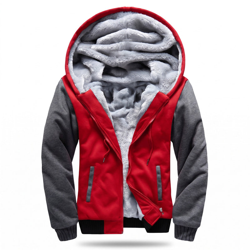 Men's Colour Block Fleece Jacket with Built In Hood - product view 7 | Buffalo Gears