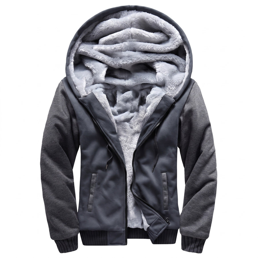 Men's Colour Block Fleece Jacket with Built In Hood - product view 10 | Buffalo Gears