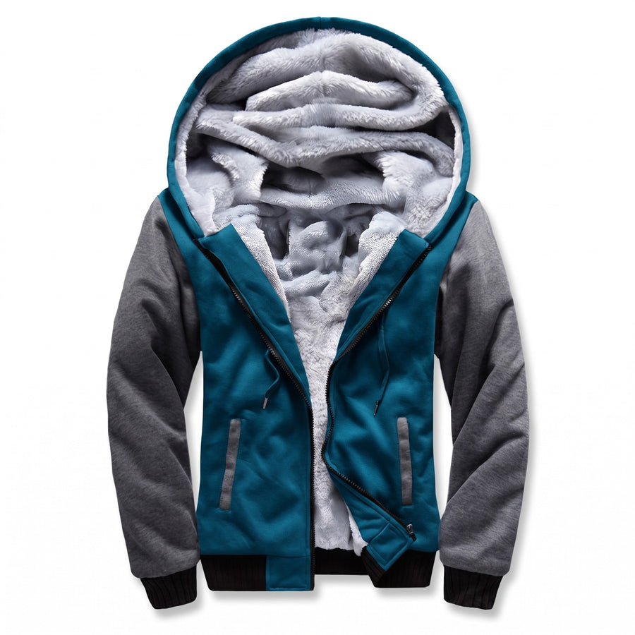 Men's Colour Block Fleece Jacket with Built In Hood - product view 11 | Buffalo Gears
