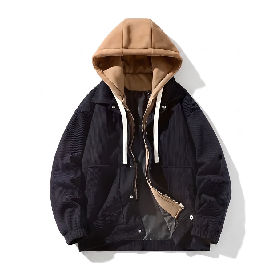 Men's Corduroy Winter Jacket with Insulated Lining and Hood - product view 6 | Buffalo Gears
