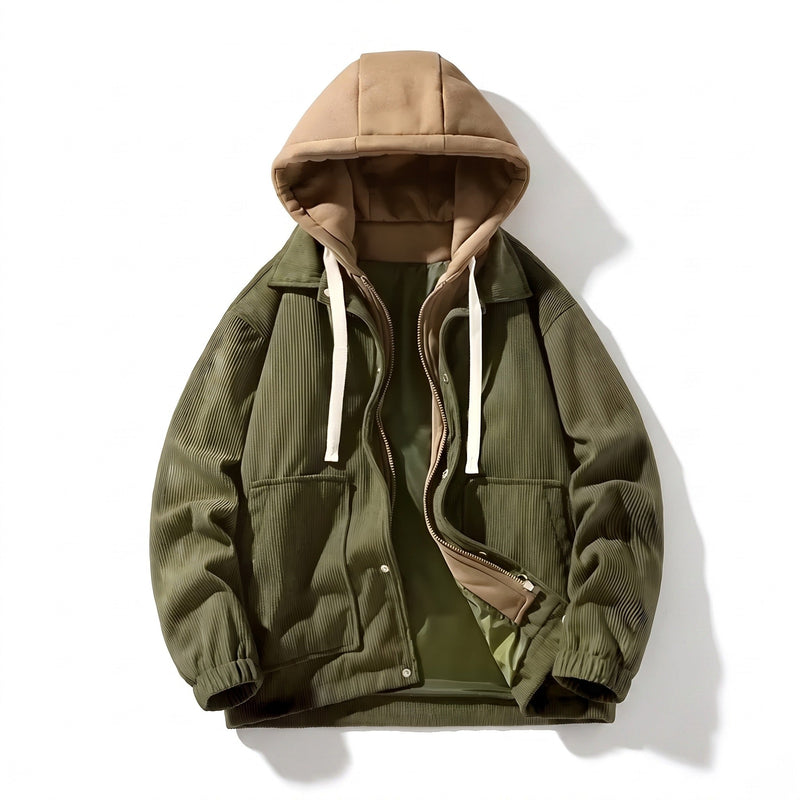 Men's Corduroy Winter Jacket with Insulated Lining and Hood - product view 8 | Buffalo Gears