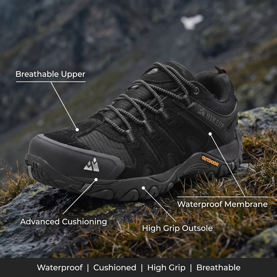 Men's Cushioned Waterproof Hiking Shoes for Mountain Trails - product view 2 | Buffalo Gears