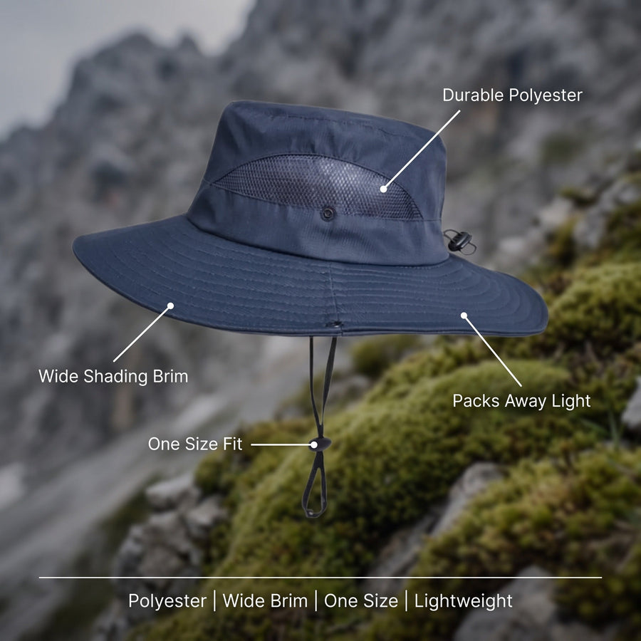 Men's Durable Polyester Bucket Hat for Trekking - product view 2 | Buffalo Gears