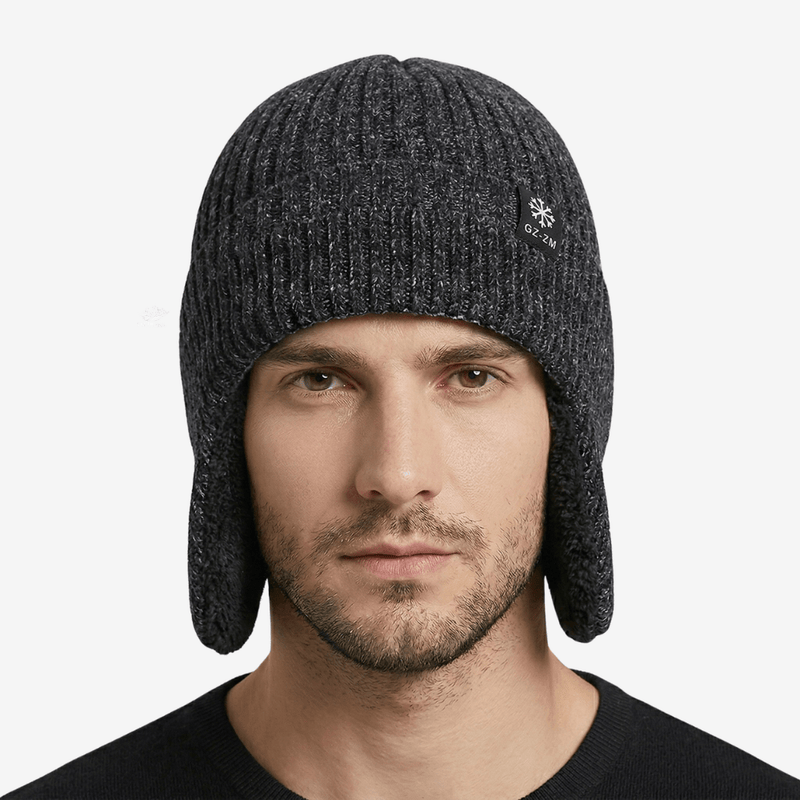 Men's Fleece-Lined Earflap Beanie for Cold Winter Days - product view 2 | Buffalo Gears