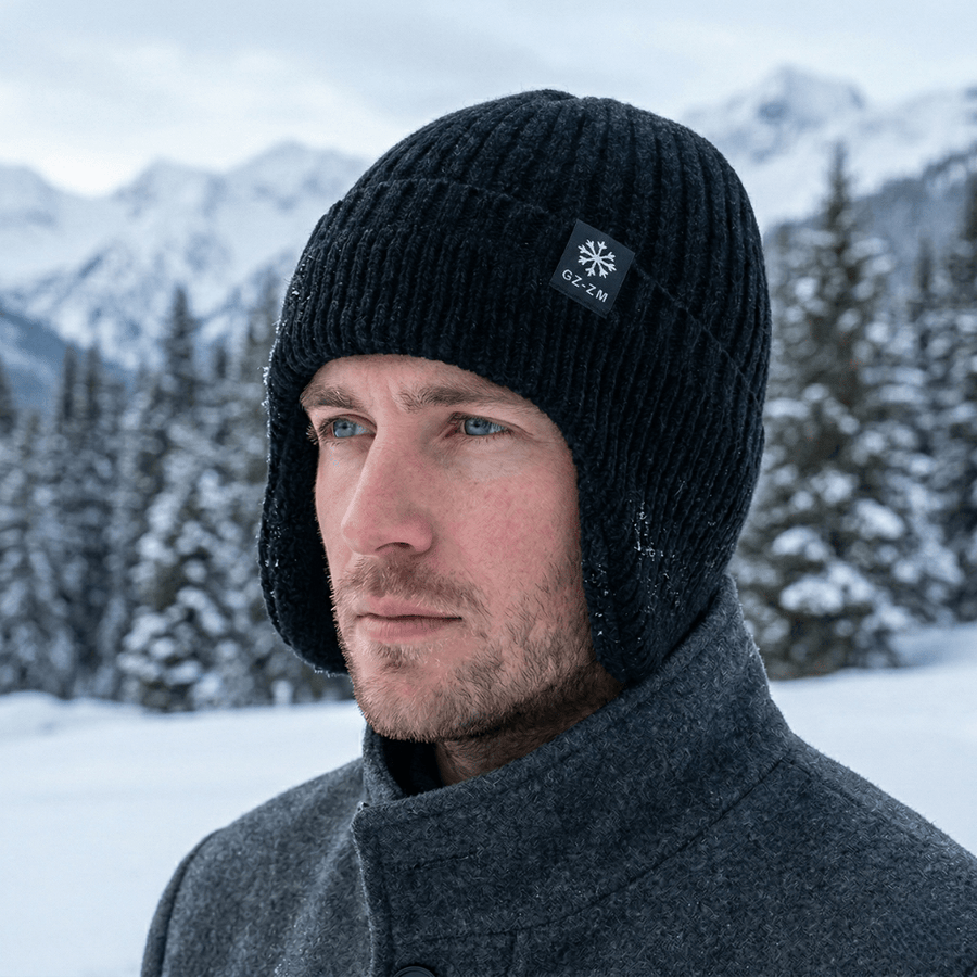 Men's Fleece-Lined Earflap Beanie for Cold Winter Days - product view 3 | Buffalo Gears