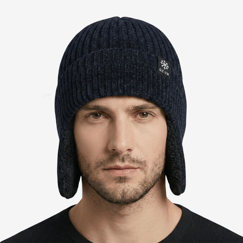 Men's Fleece-Lined Earflap Beanie for Cold Winter Days - product view 7 | Buffalo Gears