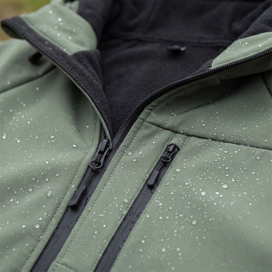 Men's Fleece Lined Hooded Jacket for Wind and Rain - product view 4 | Buffalo Gears