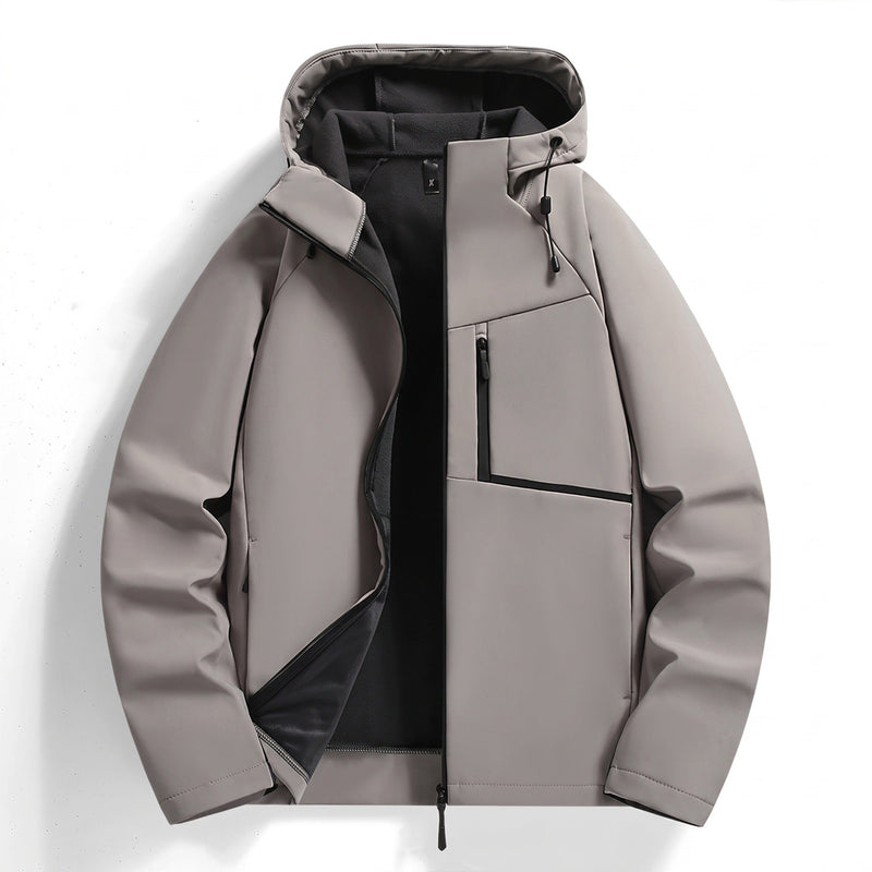 Men's Fleece Lined Hooded Jacket for Wind and Rain - product view 6 | Buffalo Gears