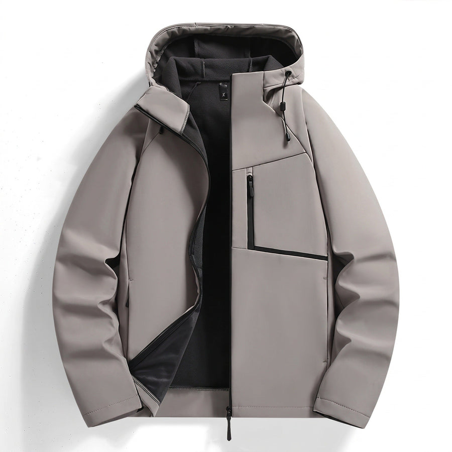 Men's Fleece Lined Hooded Jacket for Wind and Rain - product view 6 | Buffalo Gears