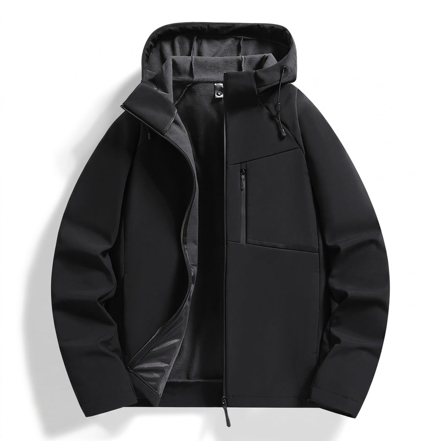 Men's Fleece Lined Hooded Jacket for Wind and Rain - product view 8 | Buffalo Gears