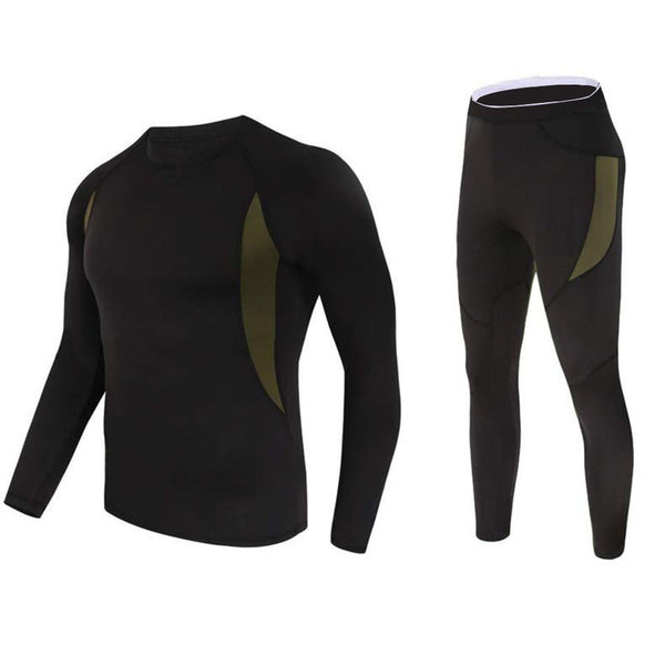 Men's Fleece-Lined Thermal Base Layer Set for Cold Weather
