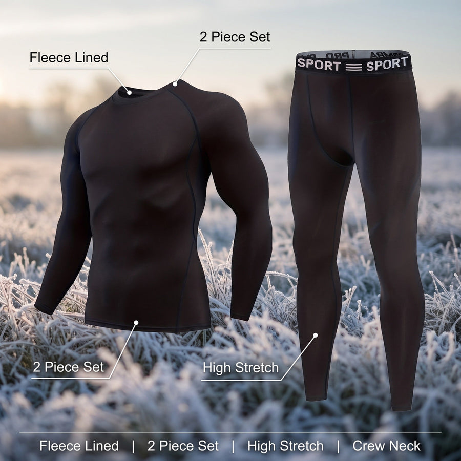Men's Fleece Lined Thermal Set with Crew Neck Top - product view 2 | Buffalo Gears