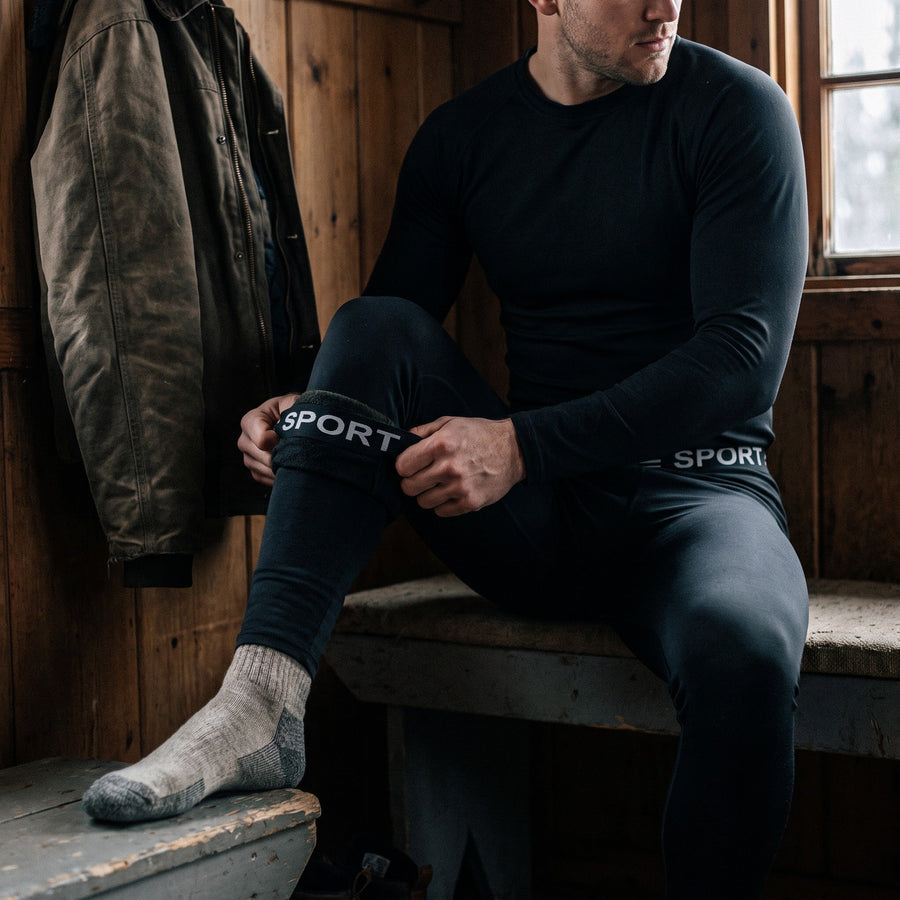 Men's Fleece Lined Thermal Set with Crew Neck Top - product view 4 | Buffalo Gears