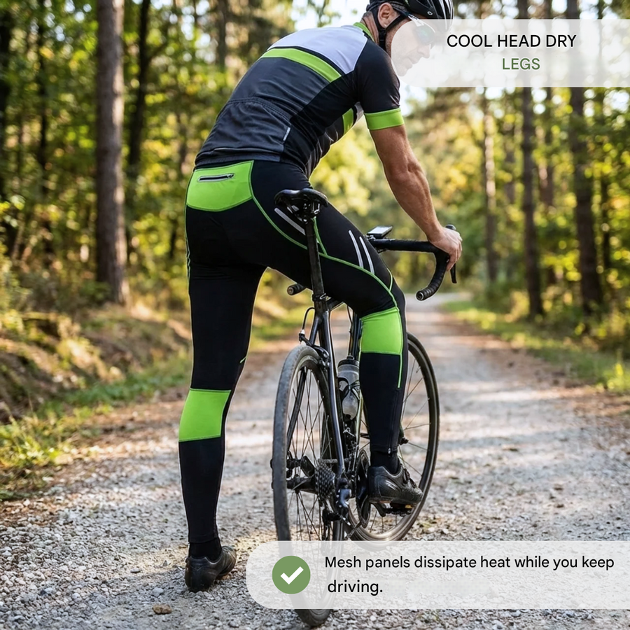 Men's Gel-Padded Cycling Tights for Long Rides - product view 3 | Buffalo Gears