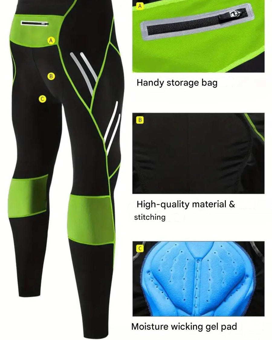 Men's Gel-Padded Cycling Tights for Long Rides - product view 8 | Buffalo Gears