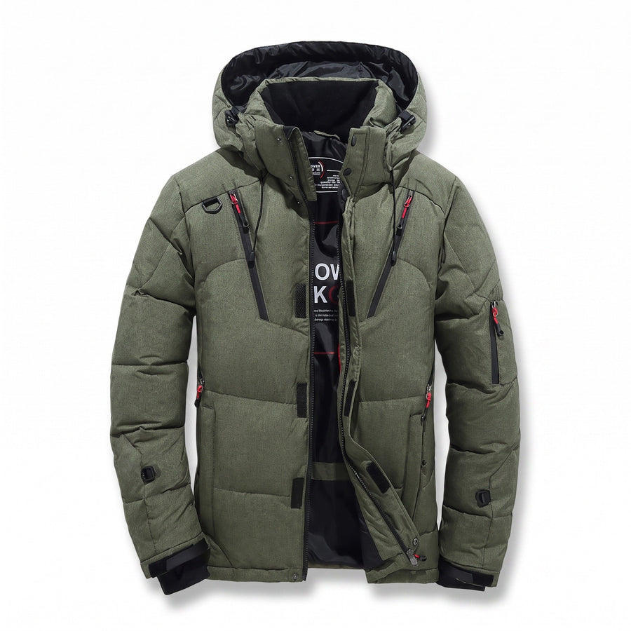Men's Goose Down Winter Jacket with Adjustable Hood - product view 1 | Buffalo Gears