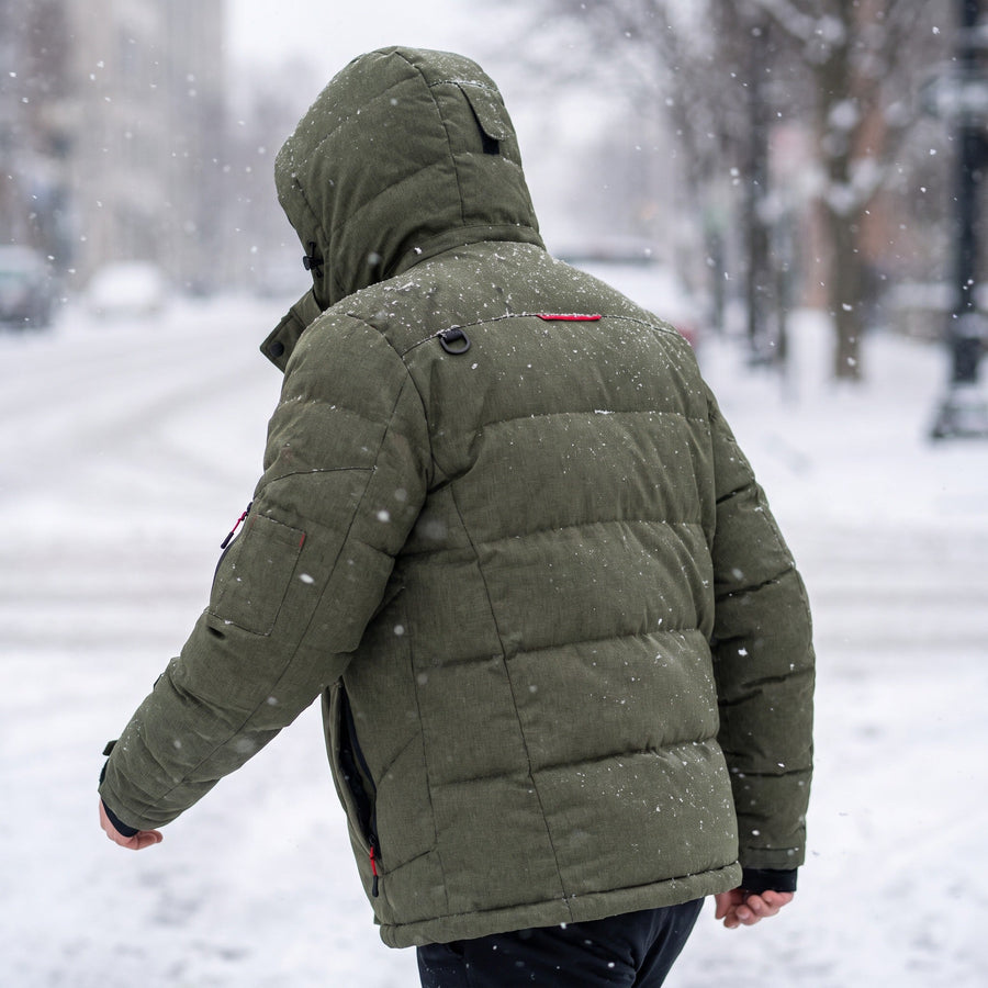 Men's Goose Down Winter Jacket with Adjustable Hood - product view 5 | Buffalo Gears
