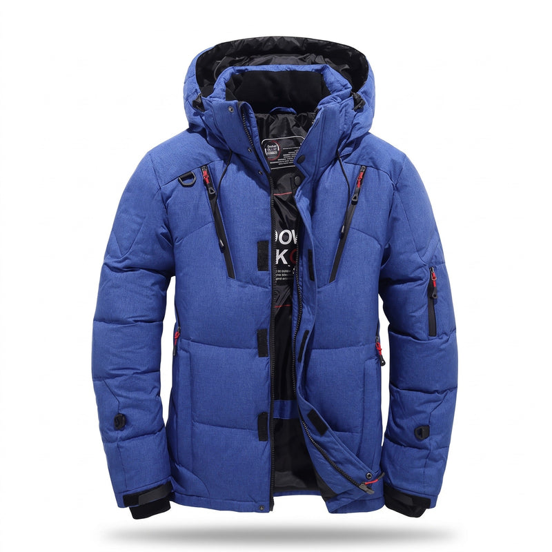 Men's Goose Down Winter Jacket with Adjustable Hood - product view 6 | Buffalo Gears