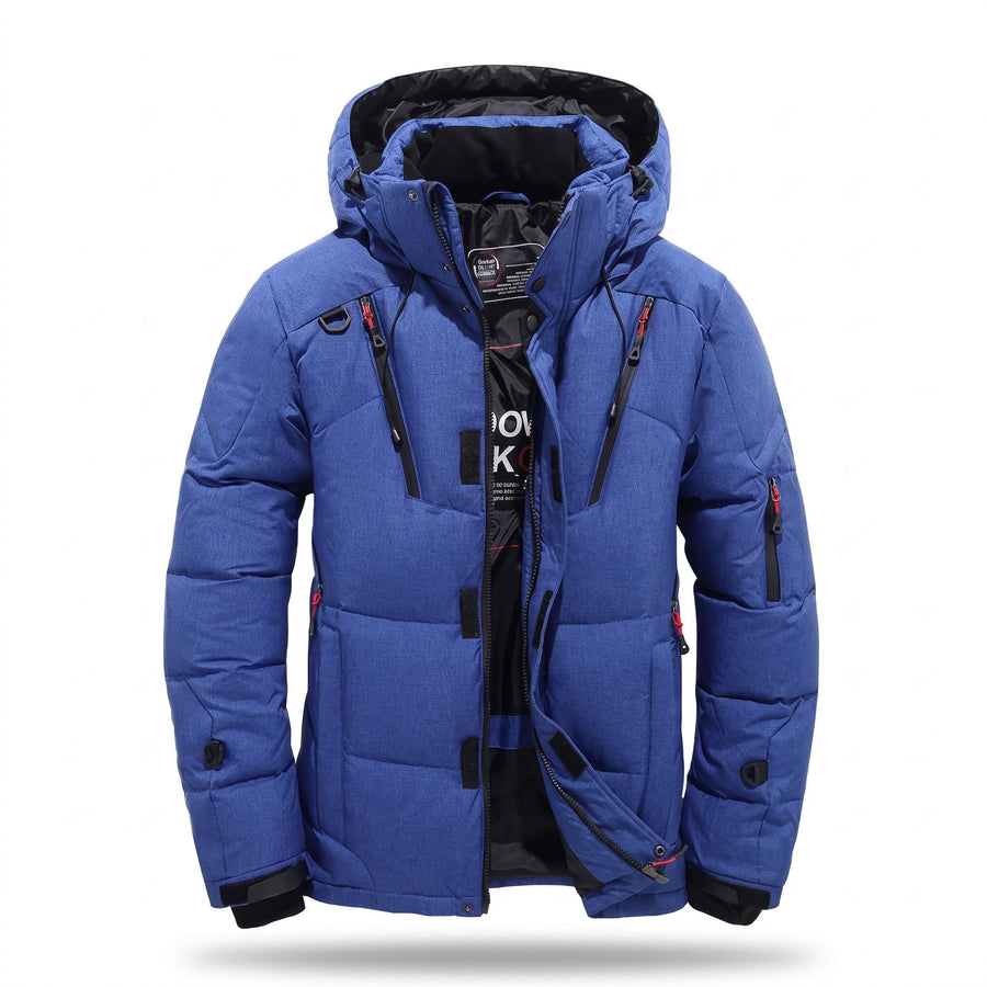 Men's Goose Down Winter Jacket with Adjustable Hood - product view 6 | Buffalo Gears