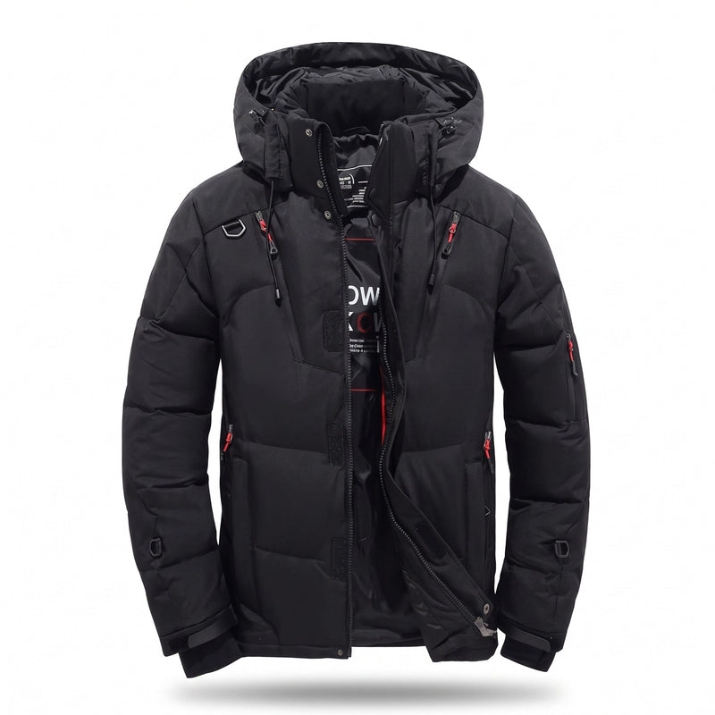 Men's Goose Down Winter Jacket with Adjustable Hood - product view 7 | Buffalo Gears