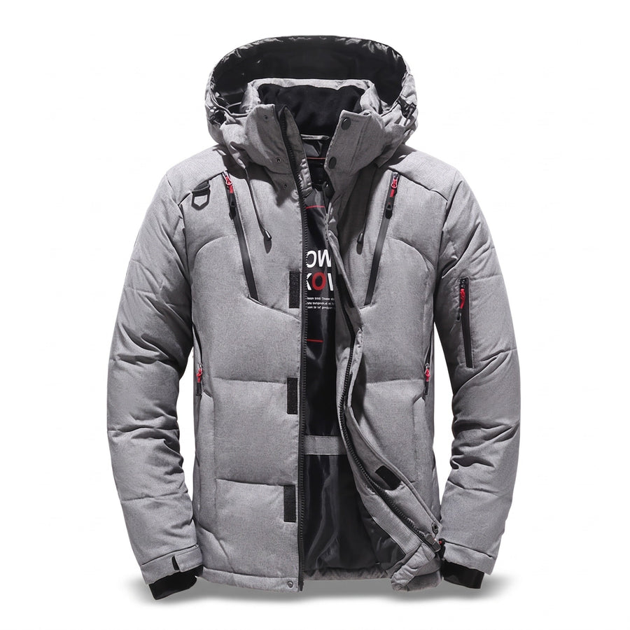 Men's Goose Down Winter Jacket with Adjustable Hood - product view 8 | Buffalo Gears