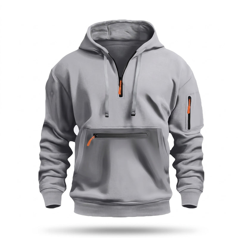 Men's Half Zip Hoodie with a Kangaroo Front Pocket - product view 8 | Buffalo Gears