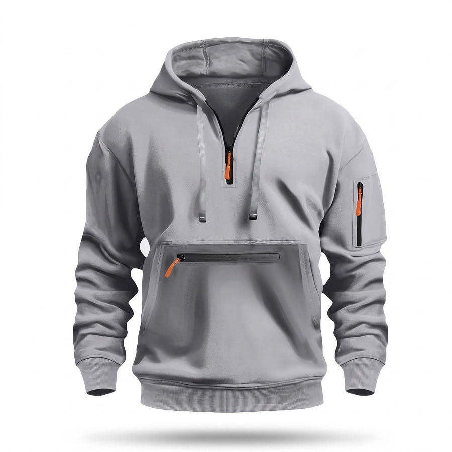 Men's Half Zip Hoodie with a Kangaroo Front Pocket - product view 8 | Buffalo Gears