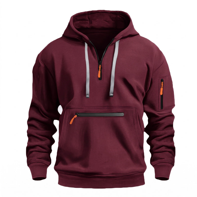 Men's Half Zip Hoodie with a Kangaroo Front Pocket - product view 11 | Buffalo Gears