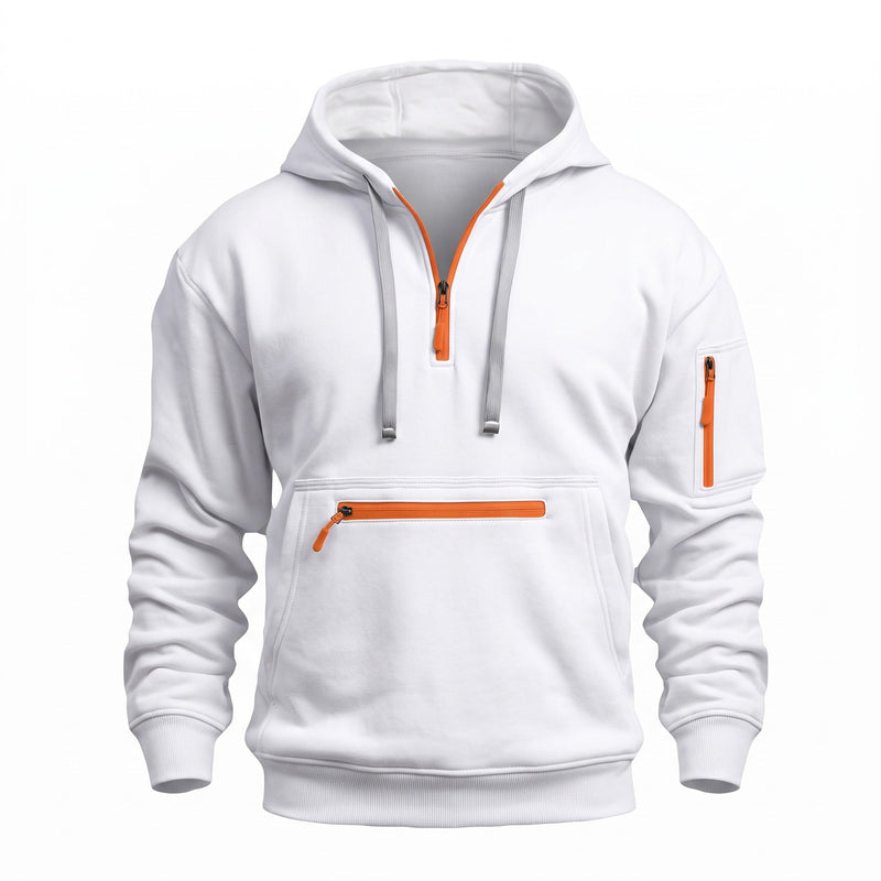 Men's Half Zip Hoodie with a Kangaroo Front Pocket - product view 13 | Buffalo Gears