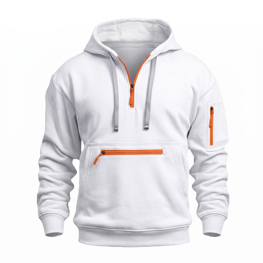 Men's Half Zip Hoodie with a Kangaroo Front Pocket - product view 13 | Buffalo Gears