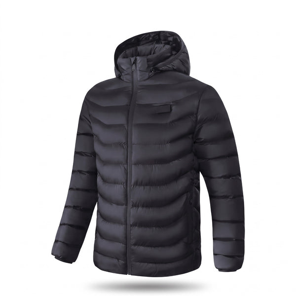 Men's Hooded Heated Coat with 24 Heat Zones, Wind-Resistant Quilt