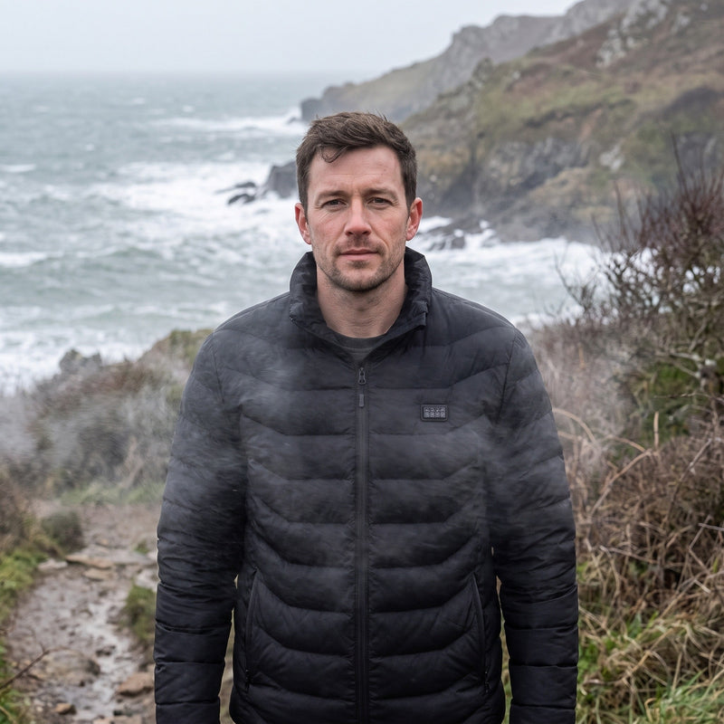 Men's Hooded Heated Coat with 24 Heat Zones, Wind-Resistant Quilt - product view 3 | Buffalo Gears