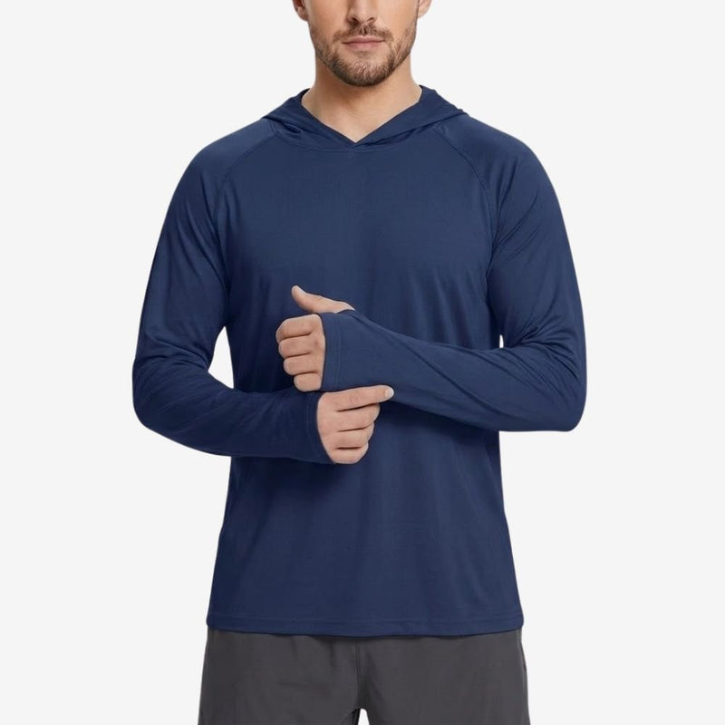 Men's Hooded Hiking Shirt with UPF 50+ Sun Shield - product view 2 | Buffalo Gears