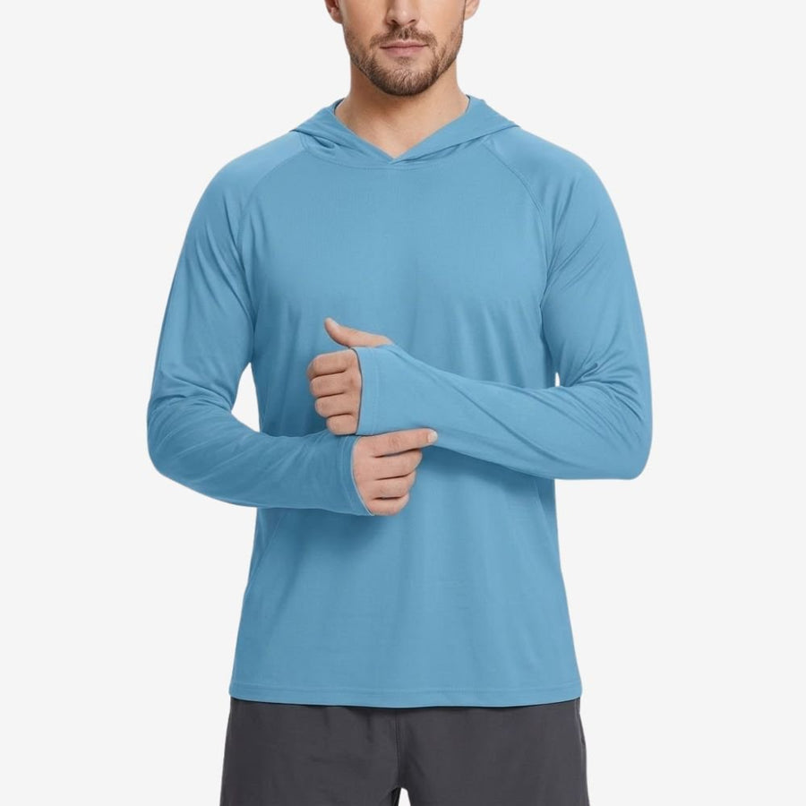 Men's Hooded Hiking Shirt with UPF 50+ Sun Shield - product view 5 | Buffalo Gears