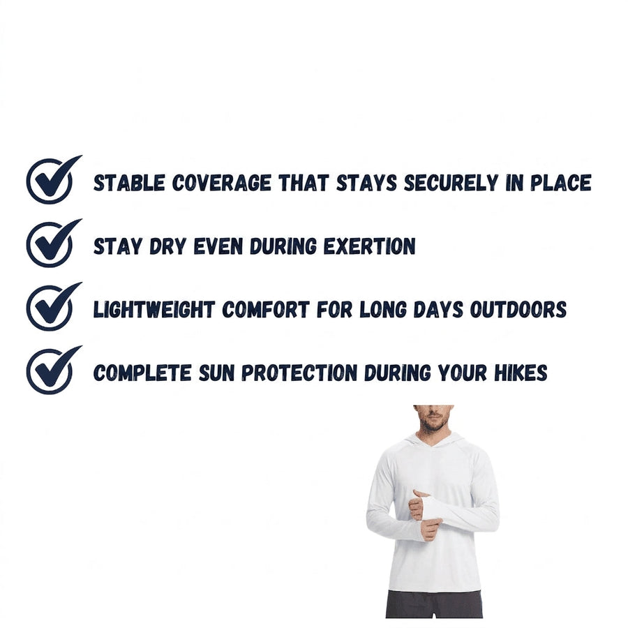 Men's Hooded Hiking Shirt with UPF 50+ Sun Shield - product view 7 | Buffalo Gears