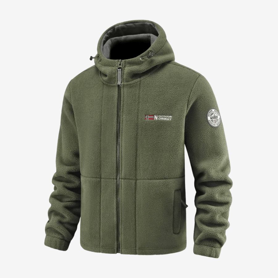 Men's Hooded Windproof Fleece Jacket for Cold Weather - product view 1 | Buffalo Gears