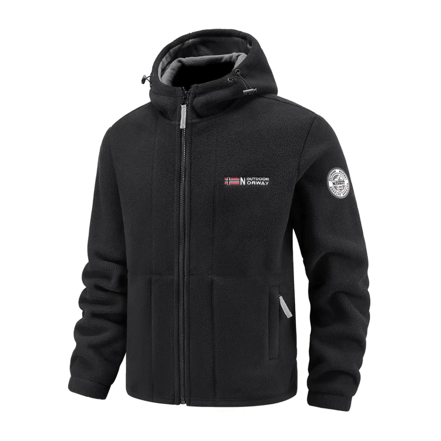 Men's Hooded Windproof Fleece Jacket for Cold Weather - product view 3 | Buffalo Gears