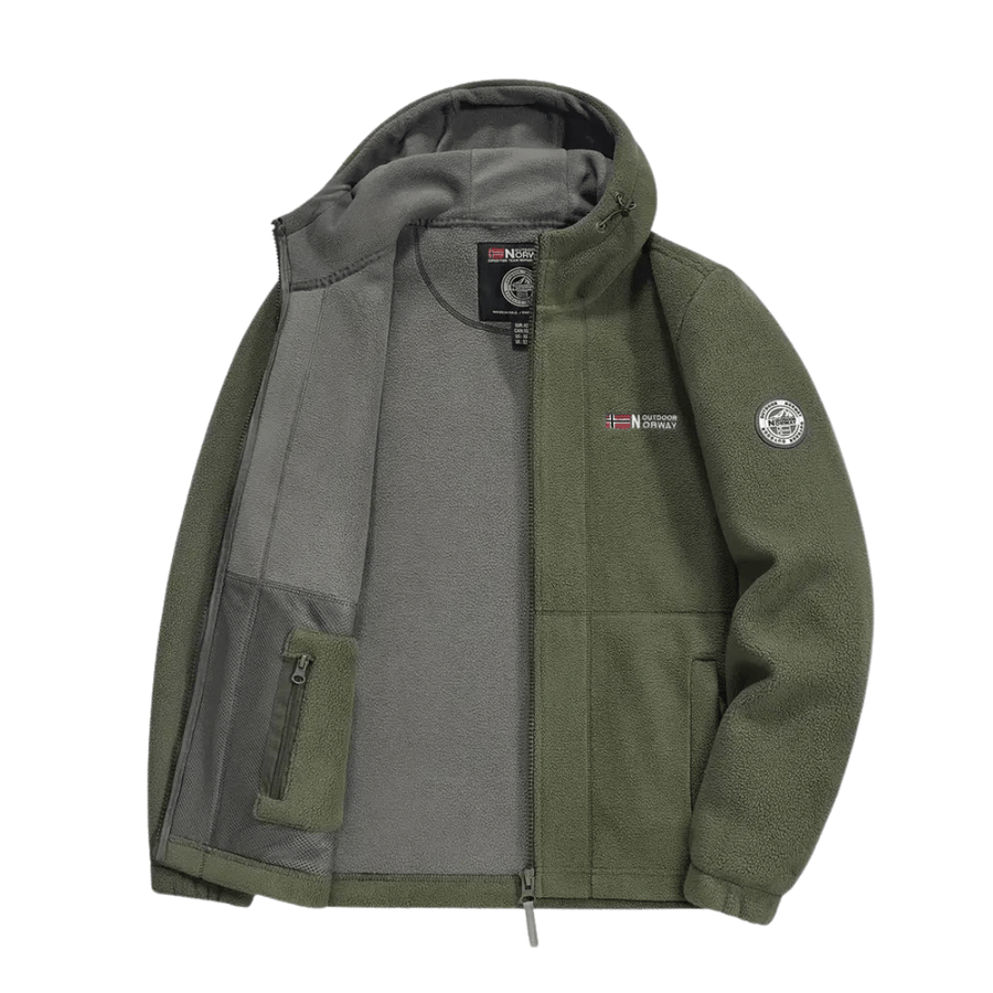 Men's Hooded Windproof Fleece Jacket for Cold Weather - product view 9 | Buffalo Gears