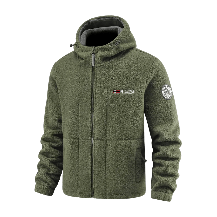 Men's Hooded Windproof Fleece Jacket for Cold Weather - product view 12 | Buffalo Gears