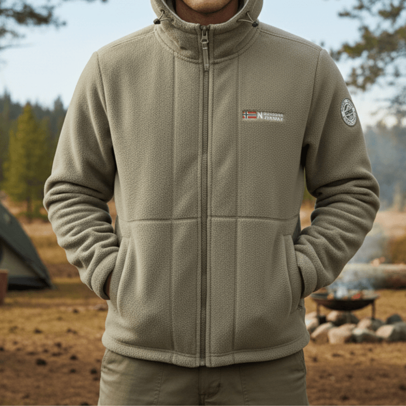 Men's Hooded Windproof Fleece Jacket for Cold Weather - product view 13 | Buffalo Gears