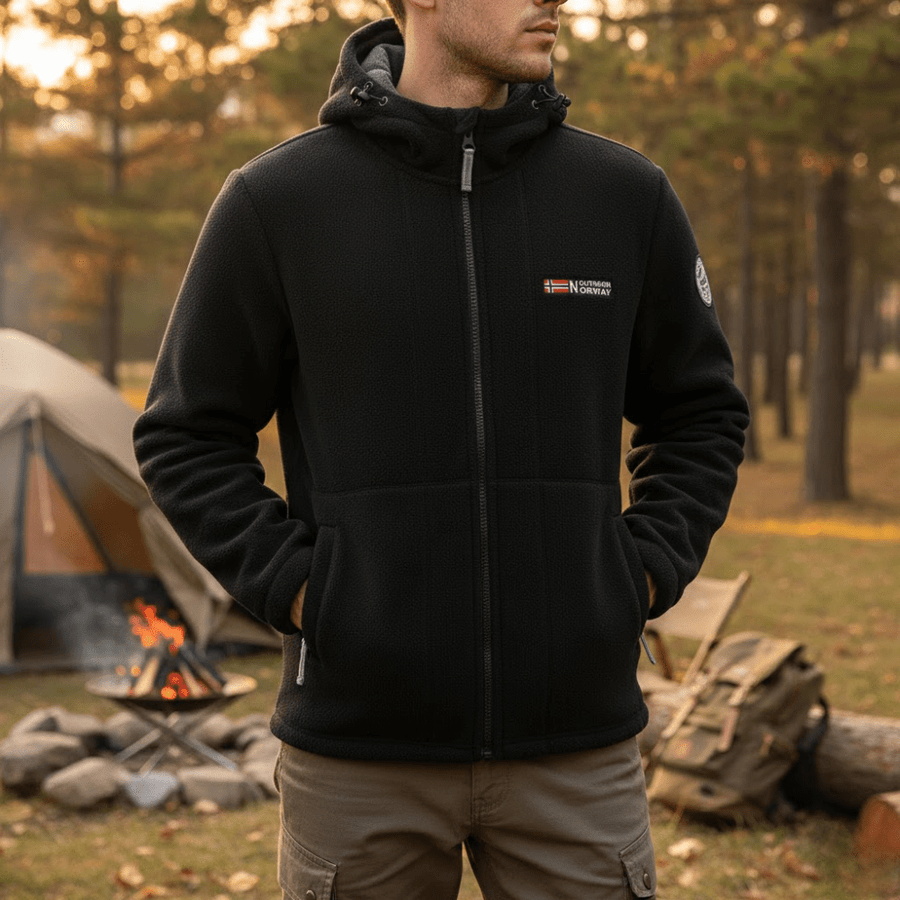 Men's Hooded Windproof Fleece Jacket for Cold Weather - product view 15 | Buffalo Gears