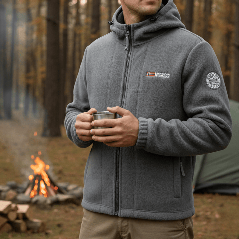 Men's Hooded Windproof Fleece Jacket for Cold Weather - product view 18 | Buffalo Gears